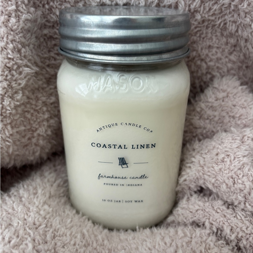 Coastal Linen Farmhouse Candle - Cream